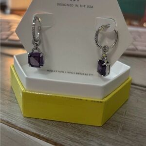 Bomb Party OG Earrings - ER16413 The Listen - Amethyst CZ/Rhodium